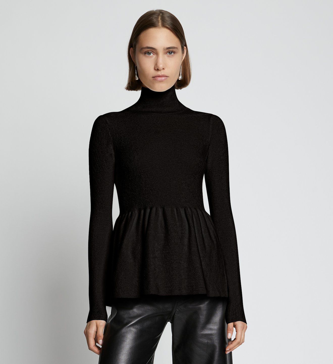 Chenille Turtleneck Sweater in black | Proenza Schouler