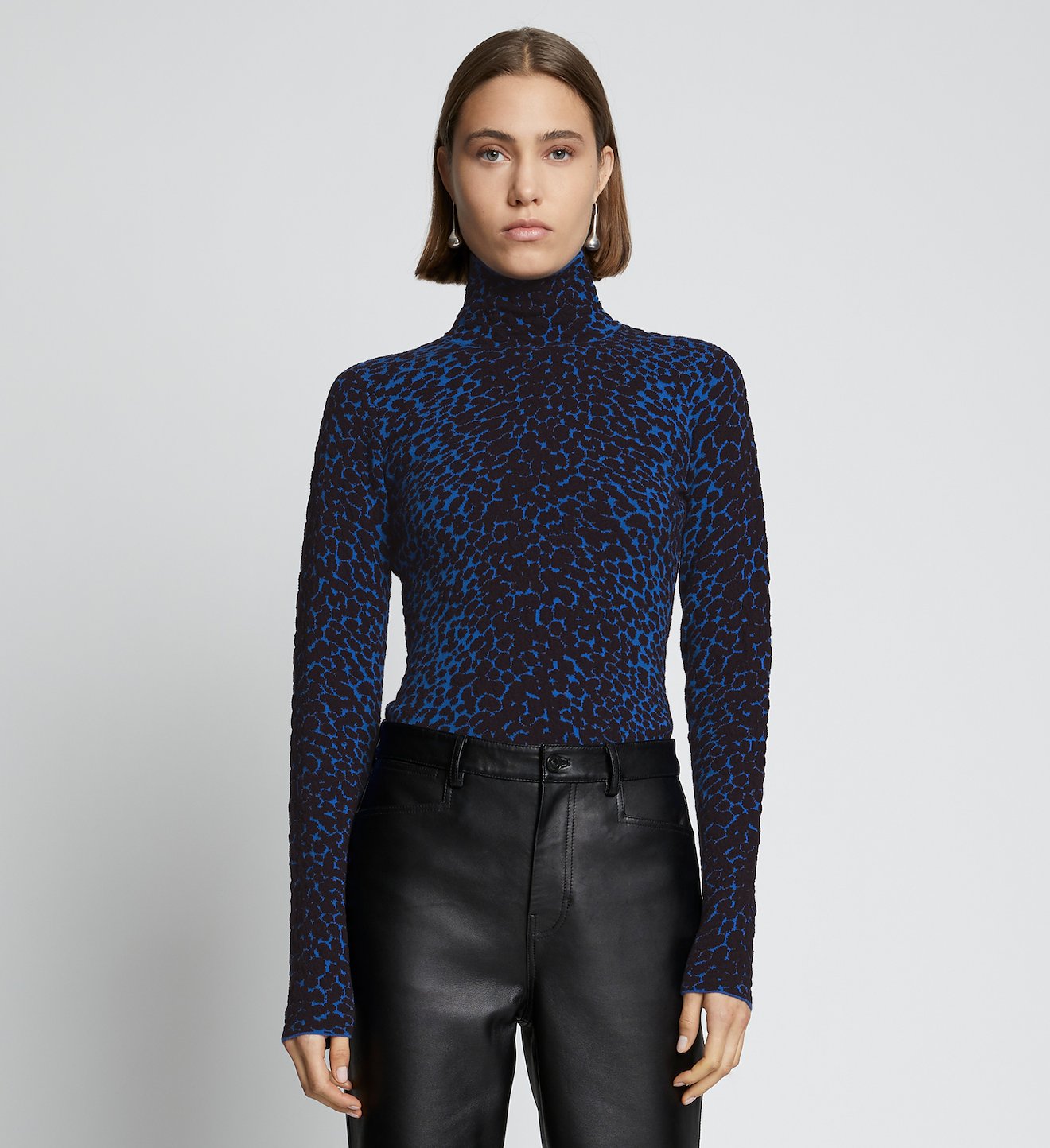 Dot Jacquard Turtleneck Sweater