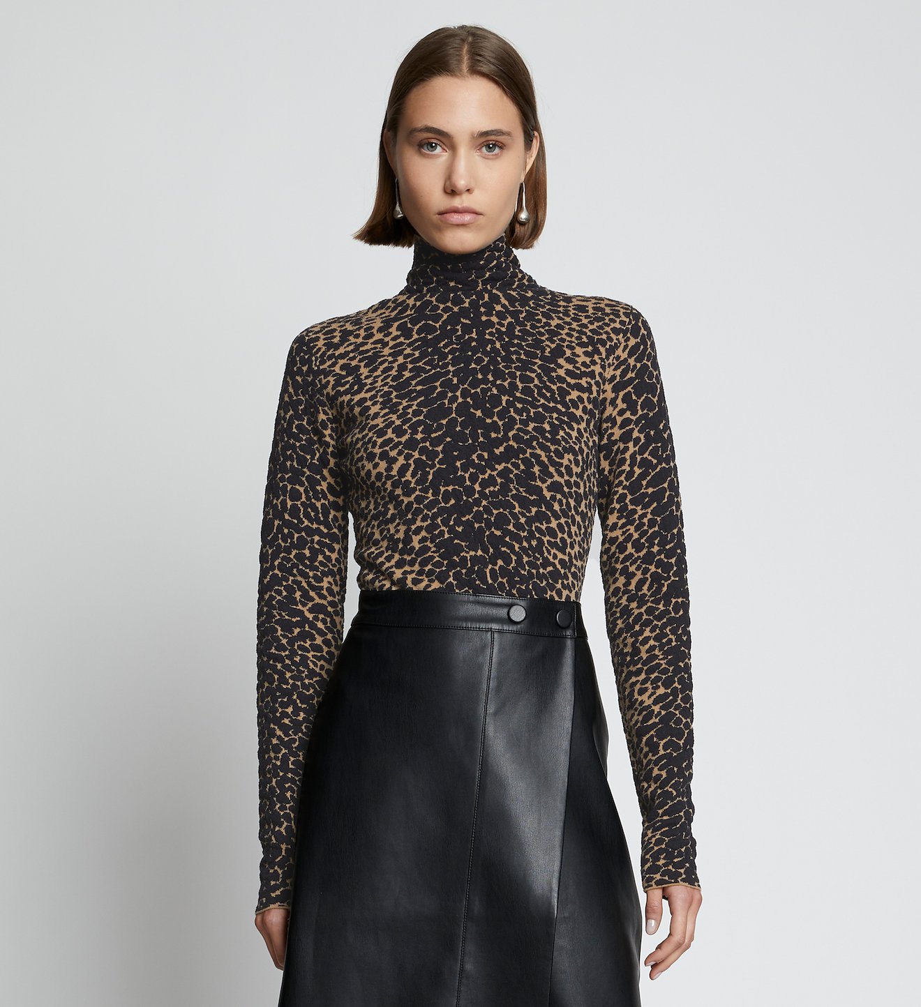 Dot Jacquard Turtleneck Sweater