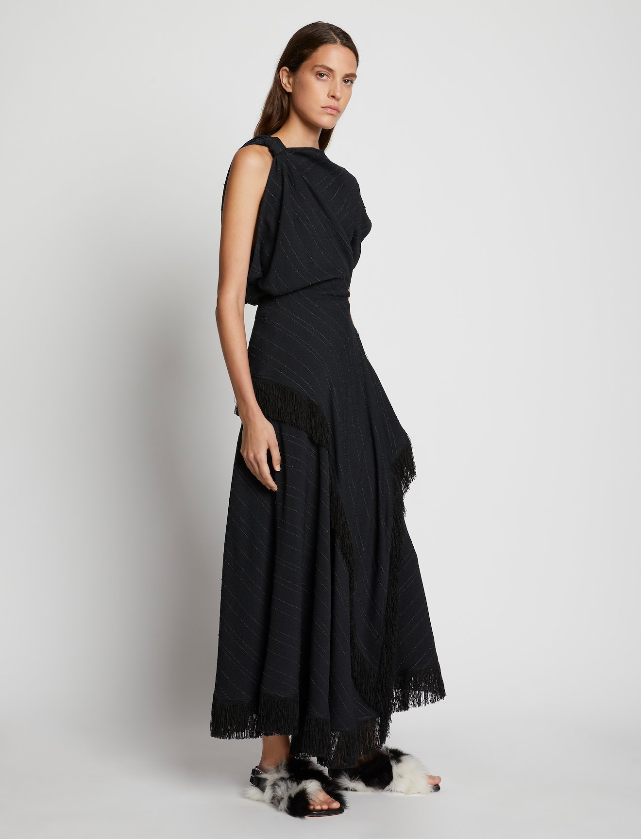 Textured Fringe Crepe Dress #2
