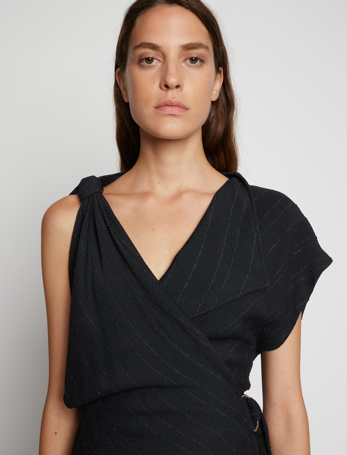 Textured Fringe Crepe Dress #3
