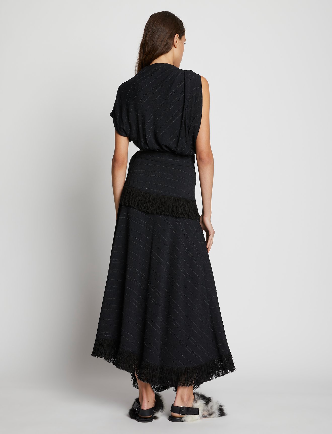 Textured Fringe Crepe Dress #1