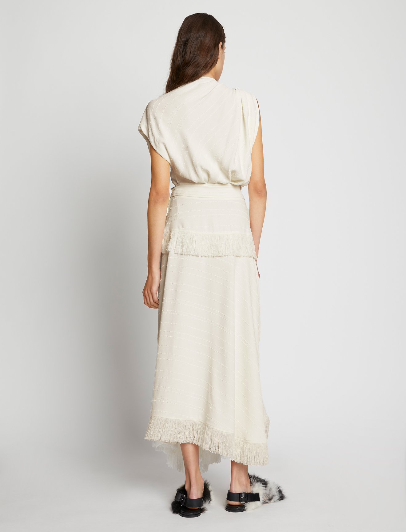 Textured Fringe Crepe Dress #2