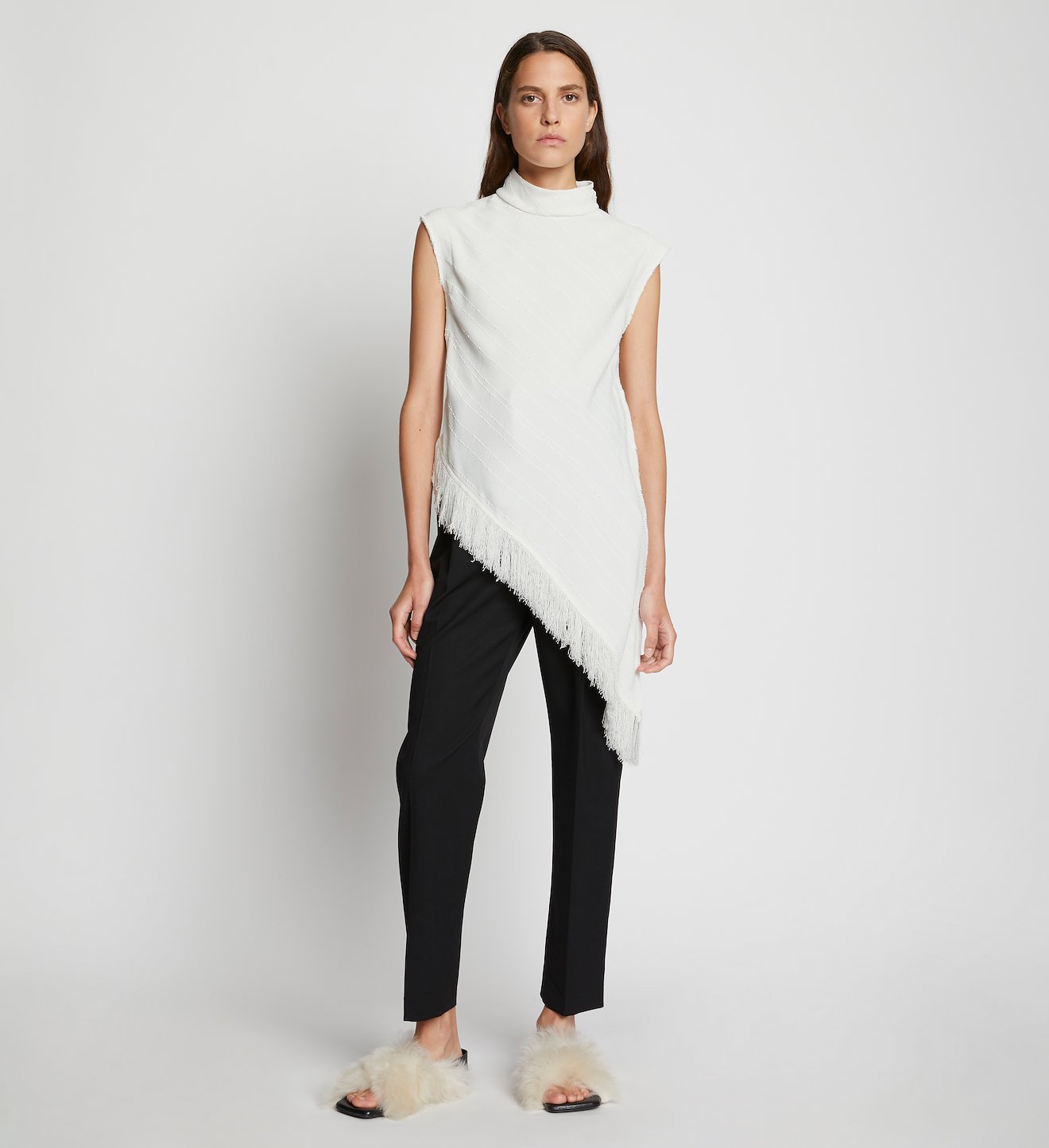 Textured Fringe Crepe Top