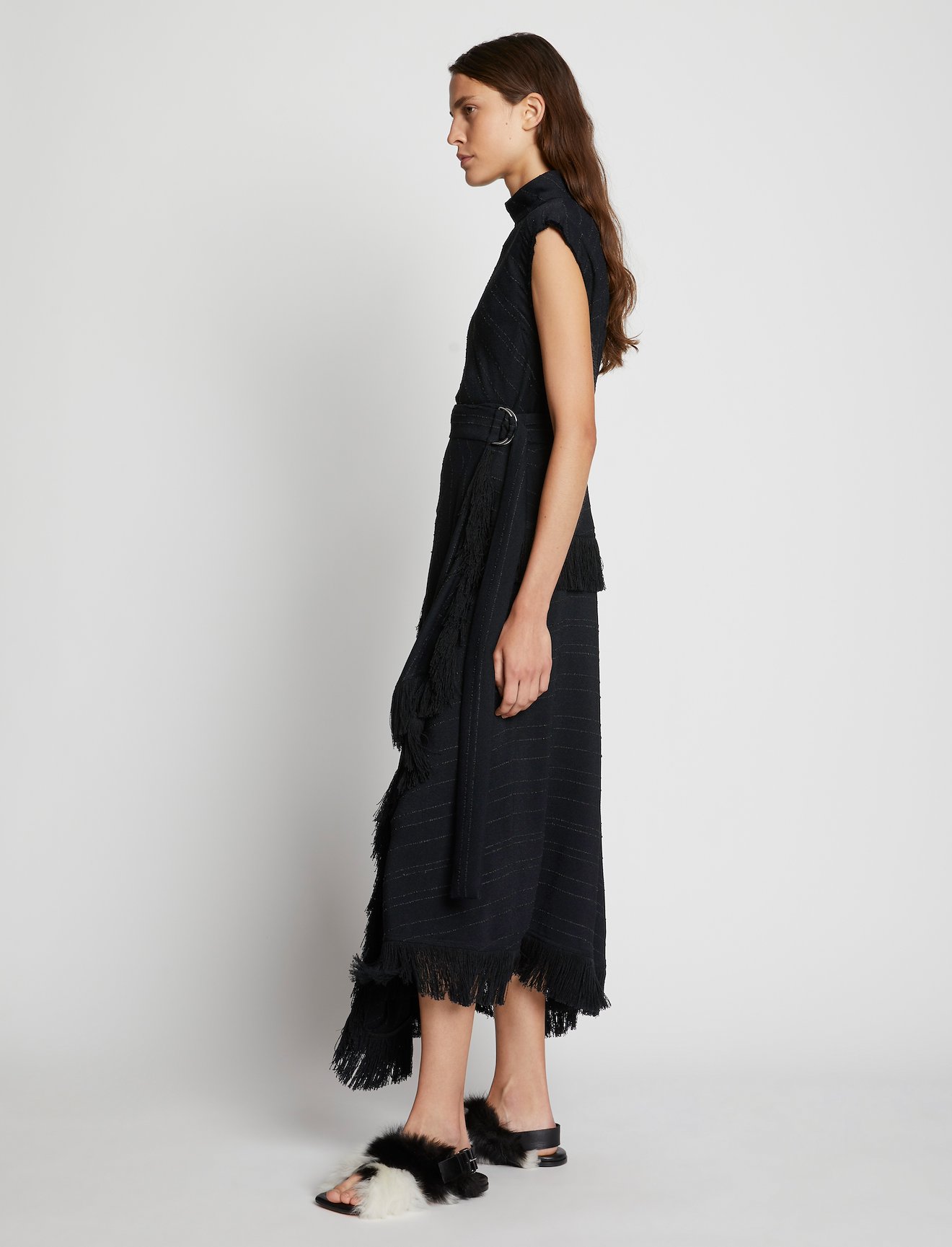 Textured Fringe Crepe Skirt #1