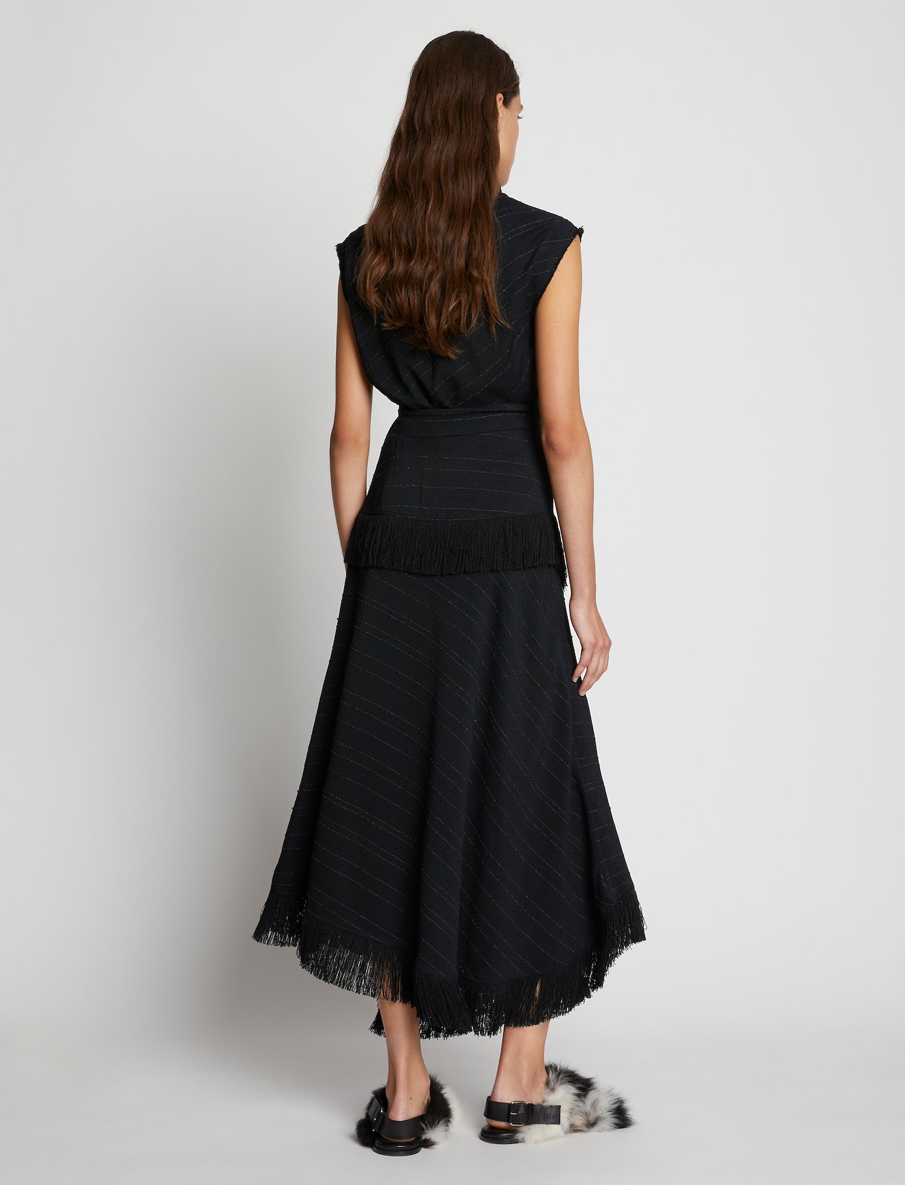 Textured Fringe Crepe Skirt #2
