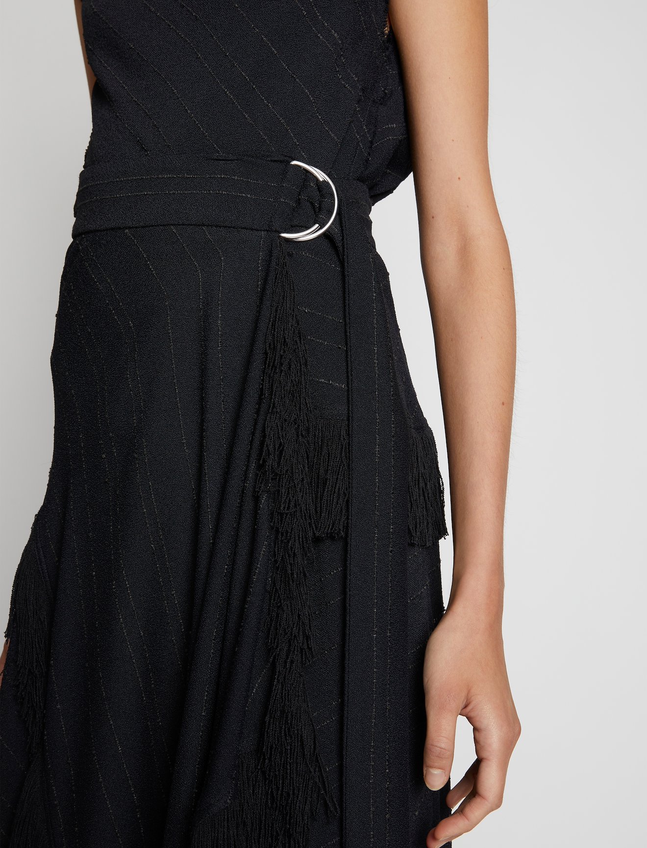 Textured Fringe Crepe Skirt #3