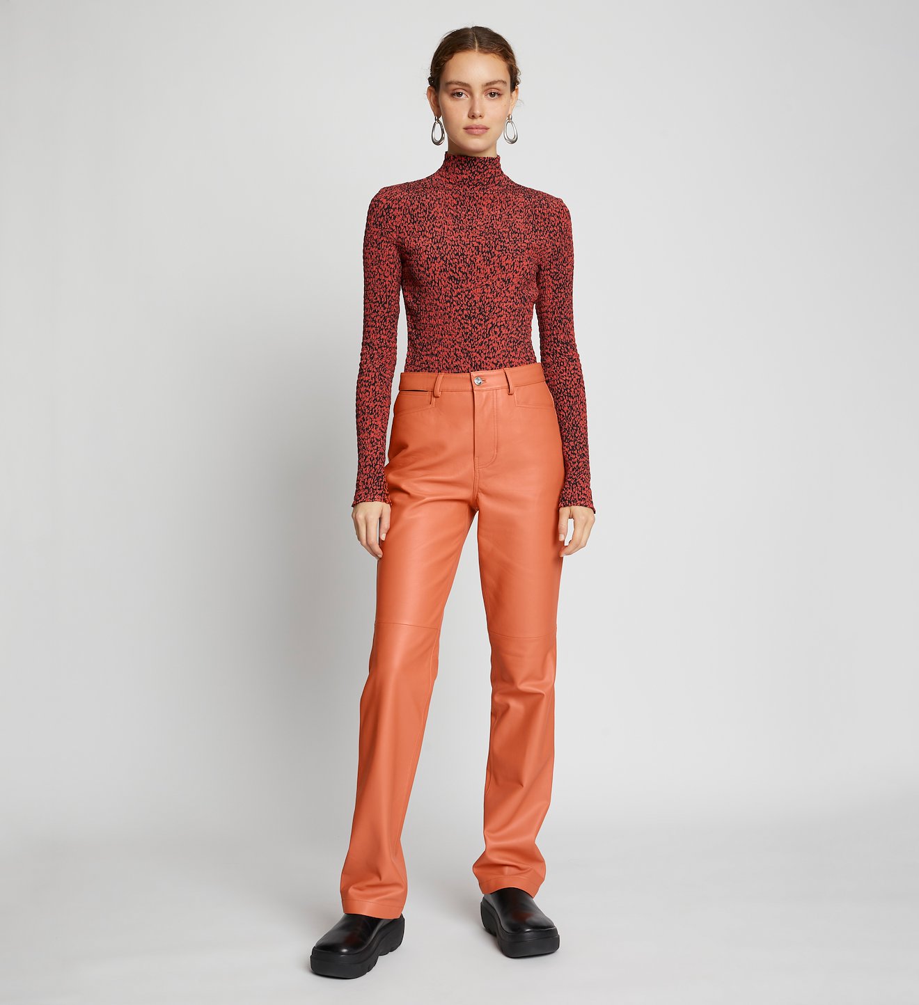 Leather Straight Pants