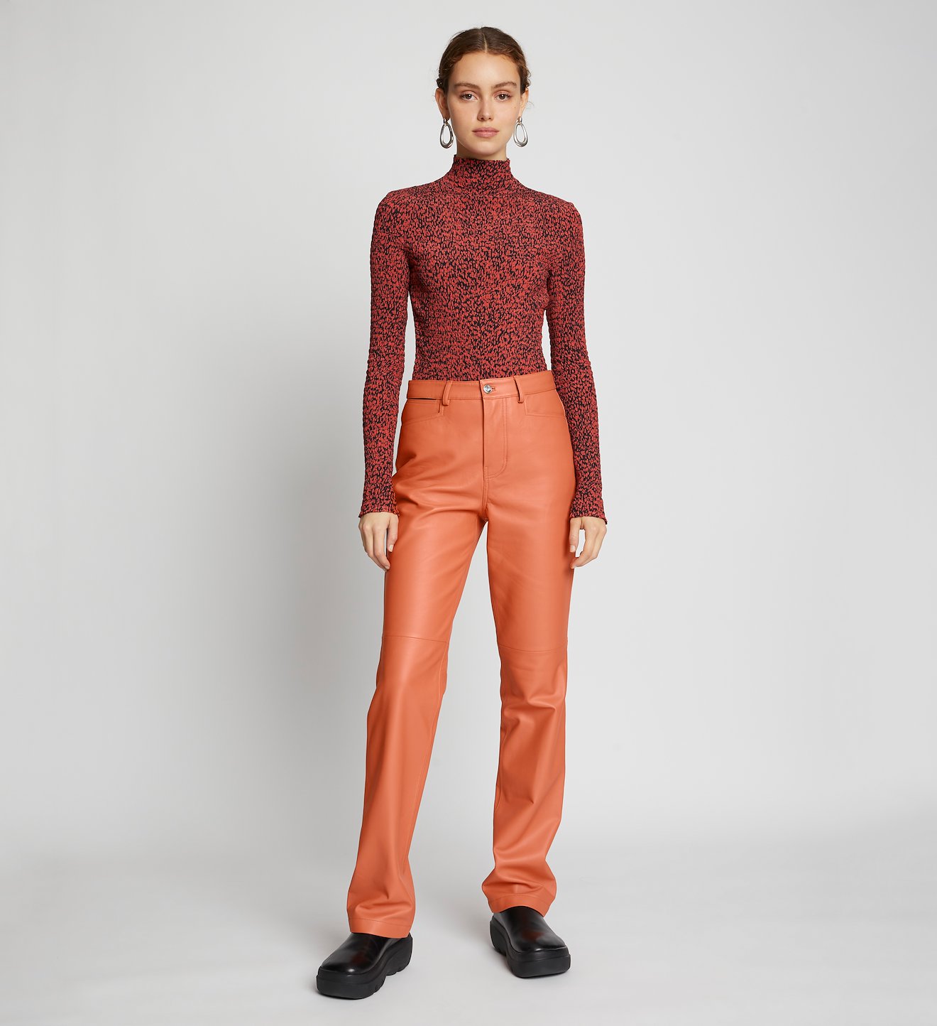 Leather Straight Pants