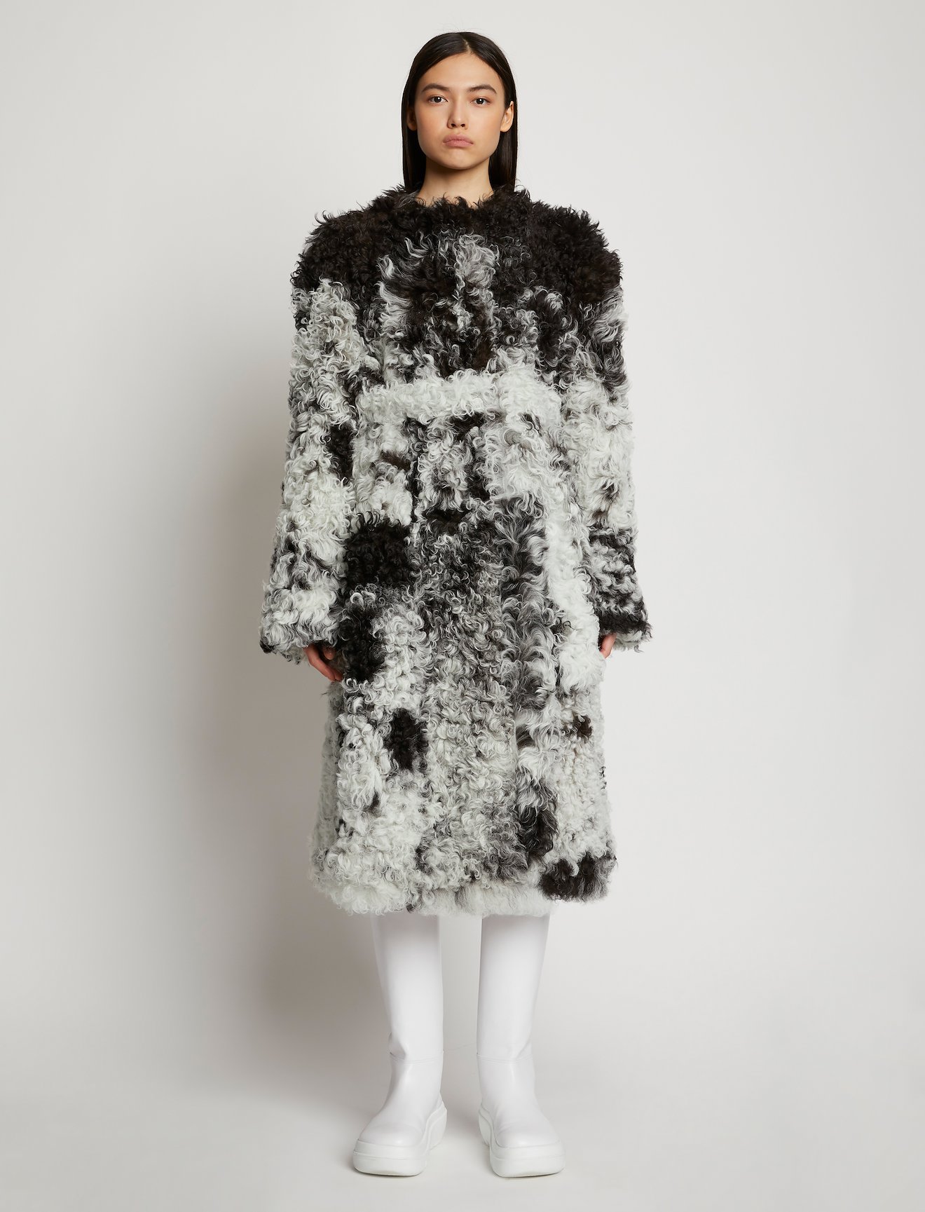 Spotted Shearling Coat #5