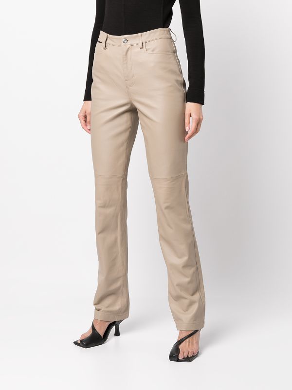 Proenza Schouler White Label straight leg Leather Trousers Farfetch