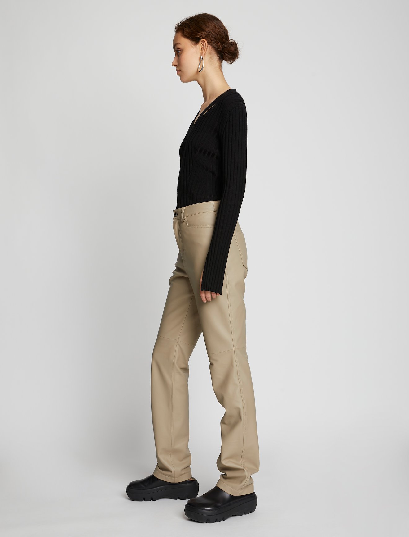Leather Straight Pants #1