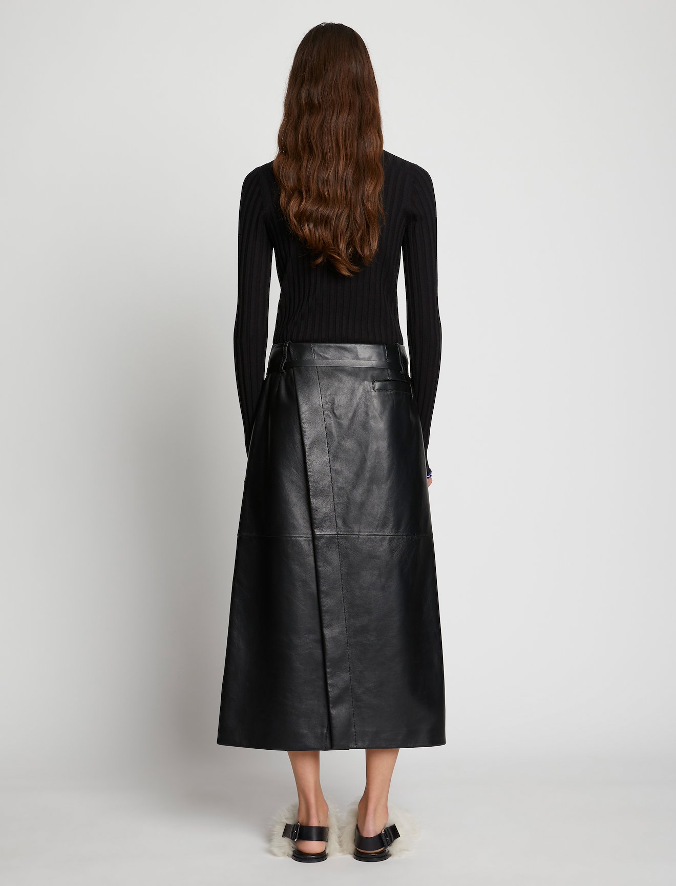 Leather Button Front Skirt #2