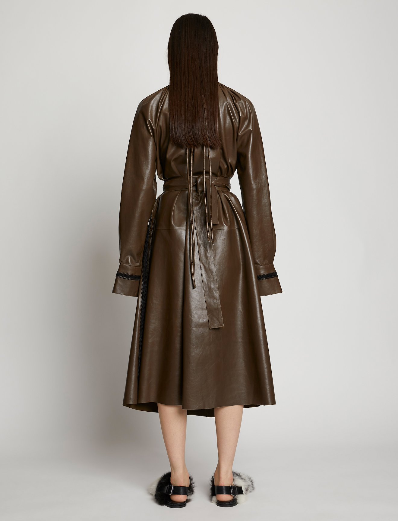 Leather Crochet Seamed Dress #2