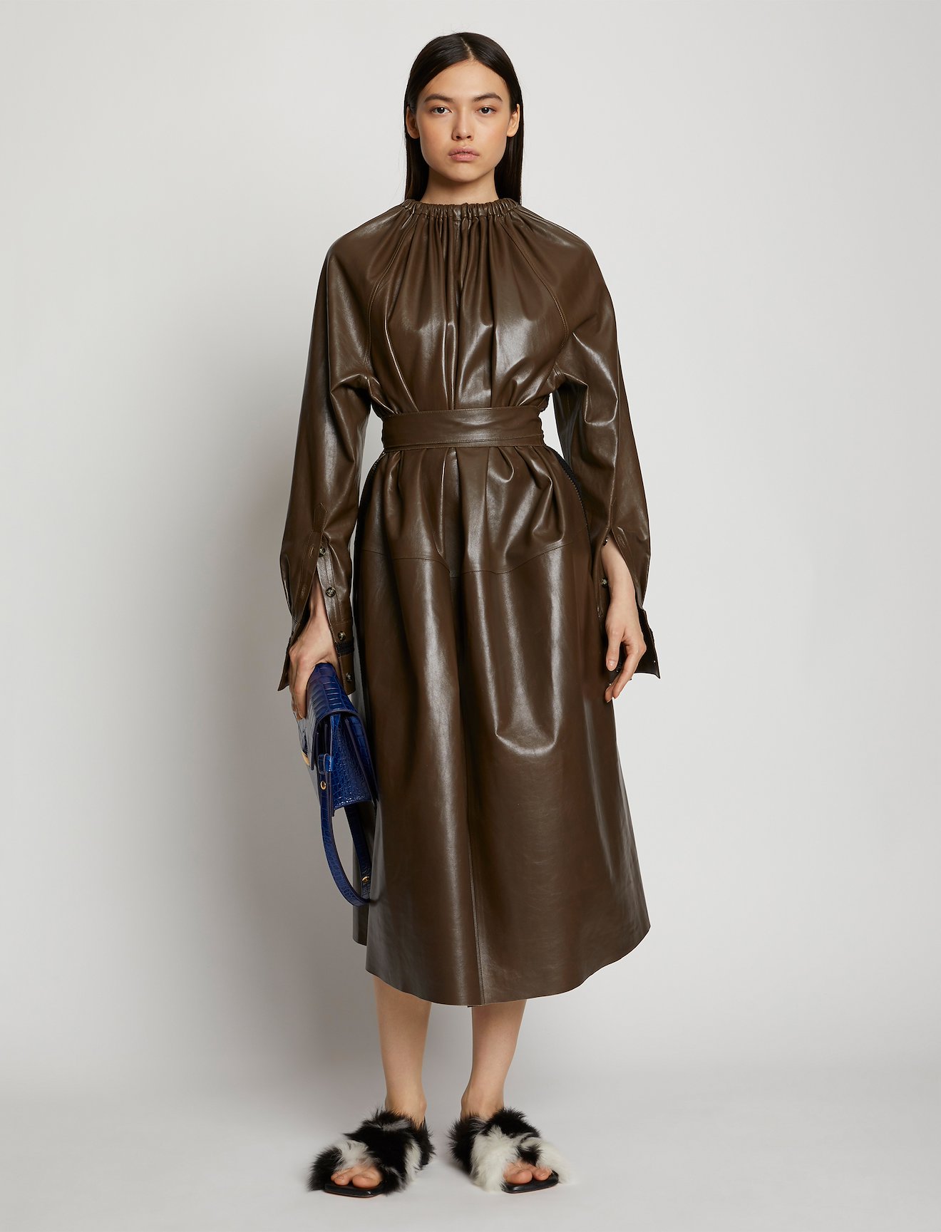 Leather Crochet Seamed Dress #5