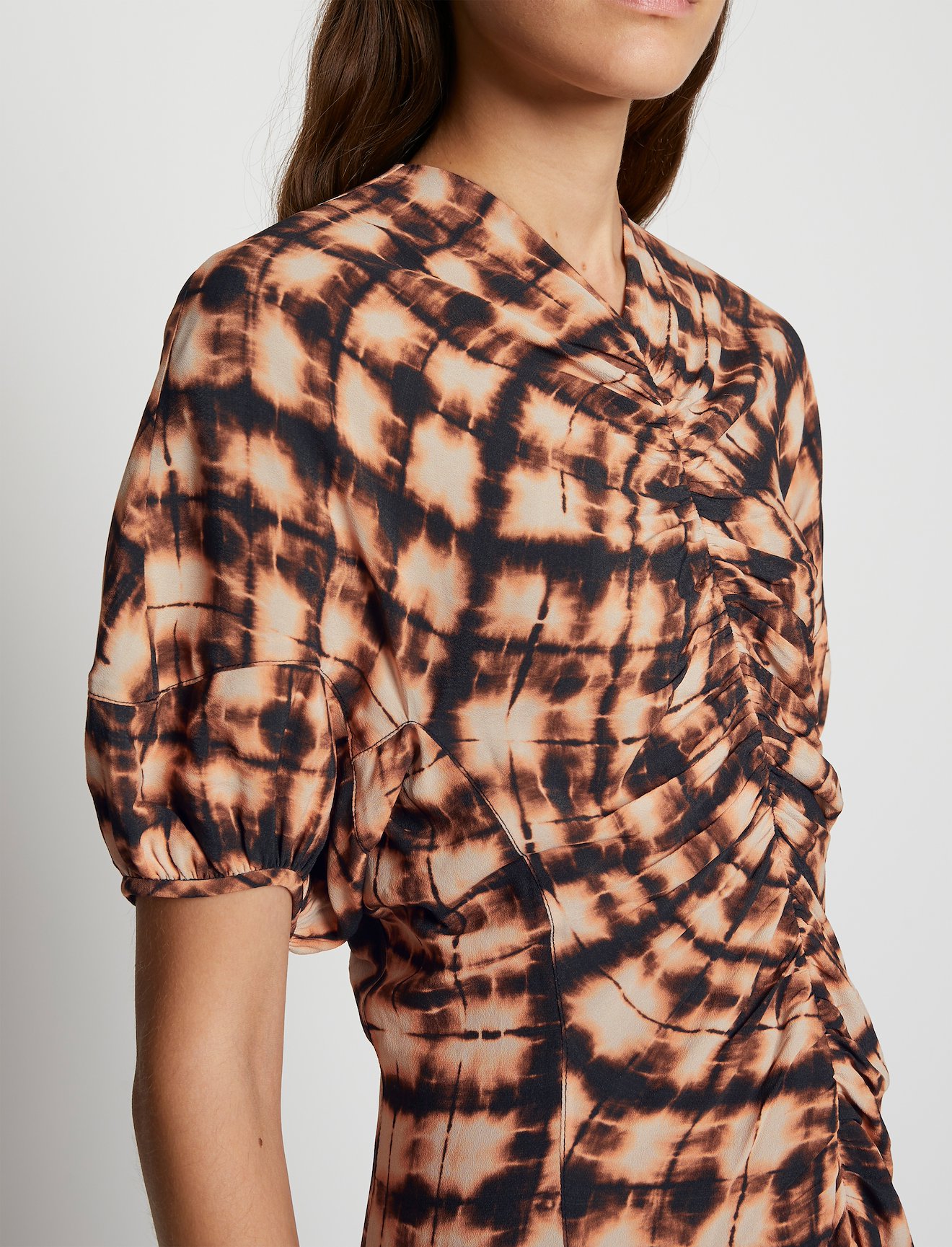 Printed Tie Dye Gathered Dress #3