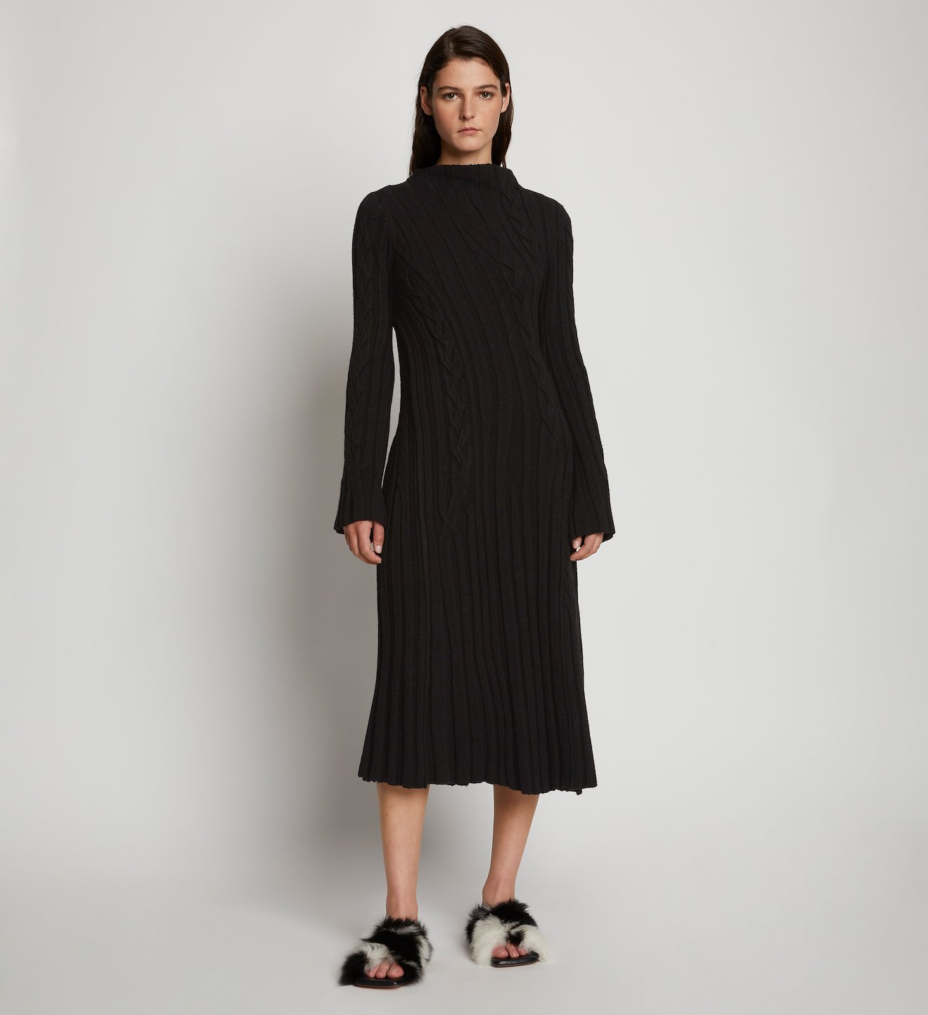 Bias Cable Knit Dress