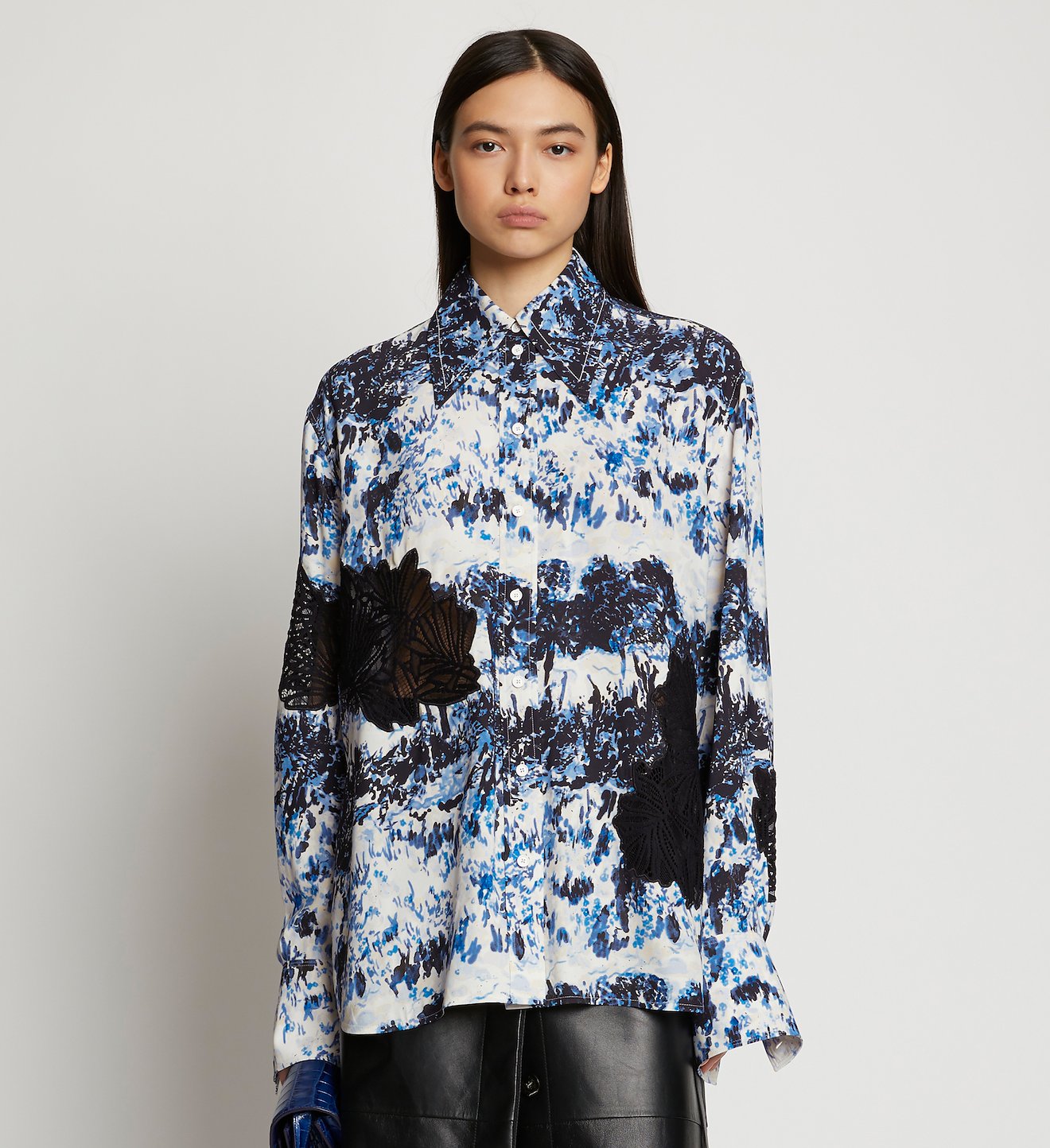 Embroidered Scenic Print Shirt