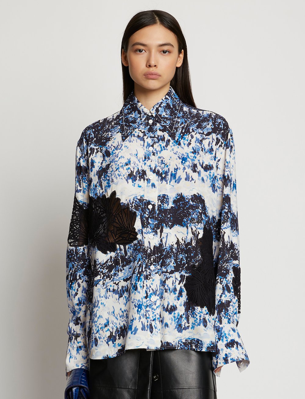 Embroidered Scenic Print Shirt