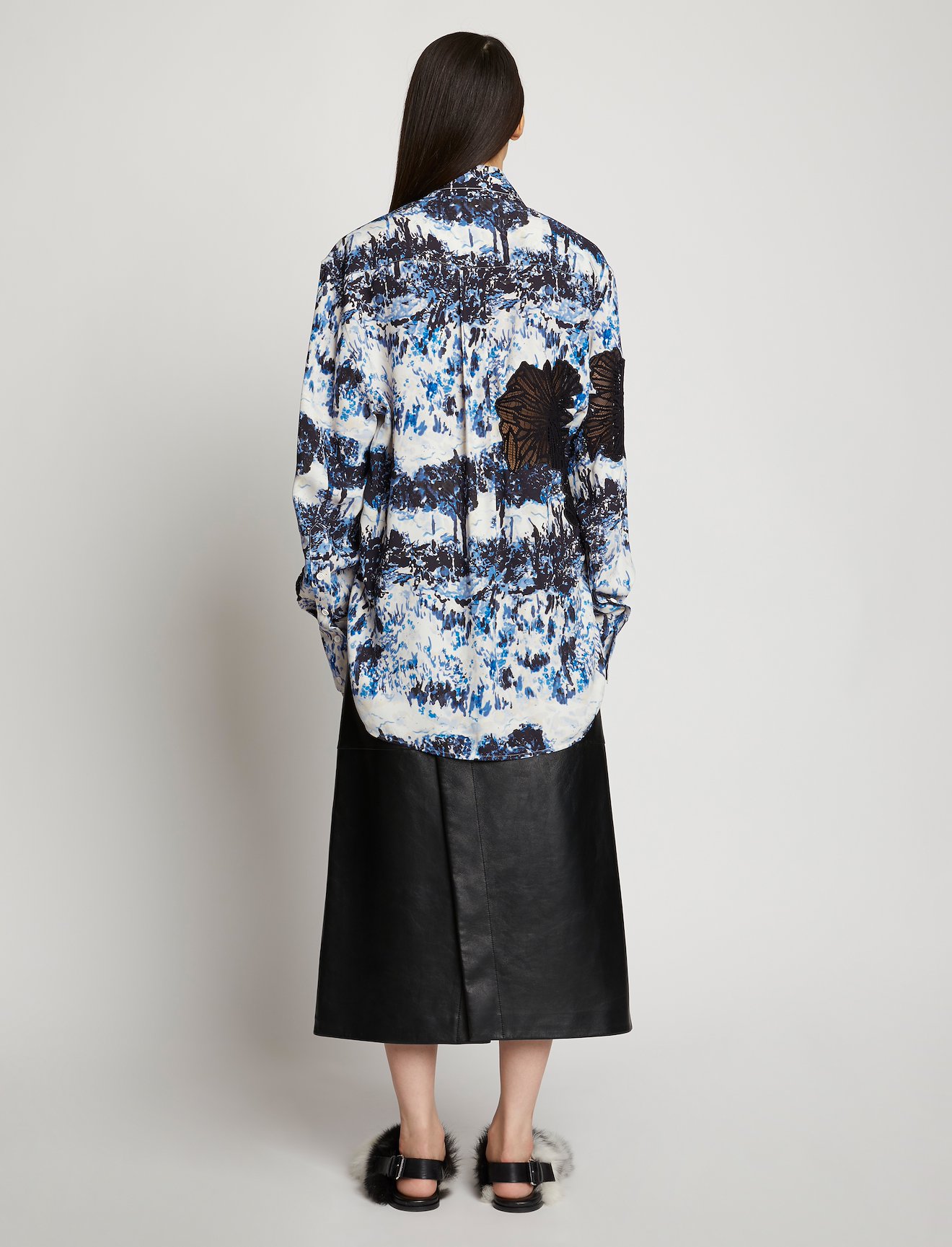 Embroidered Scenic Print Shirt #3