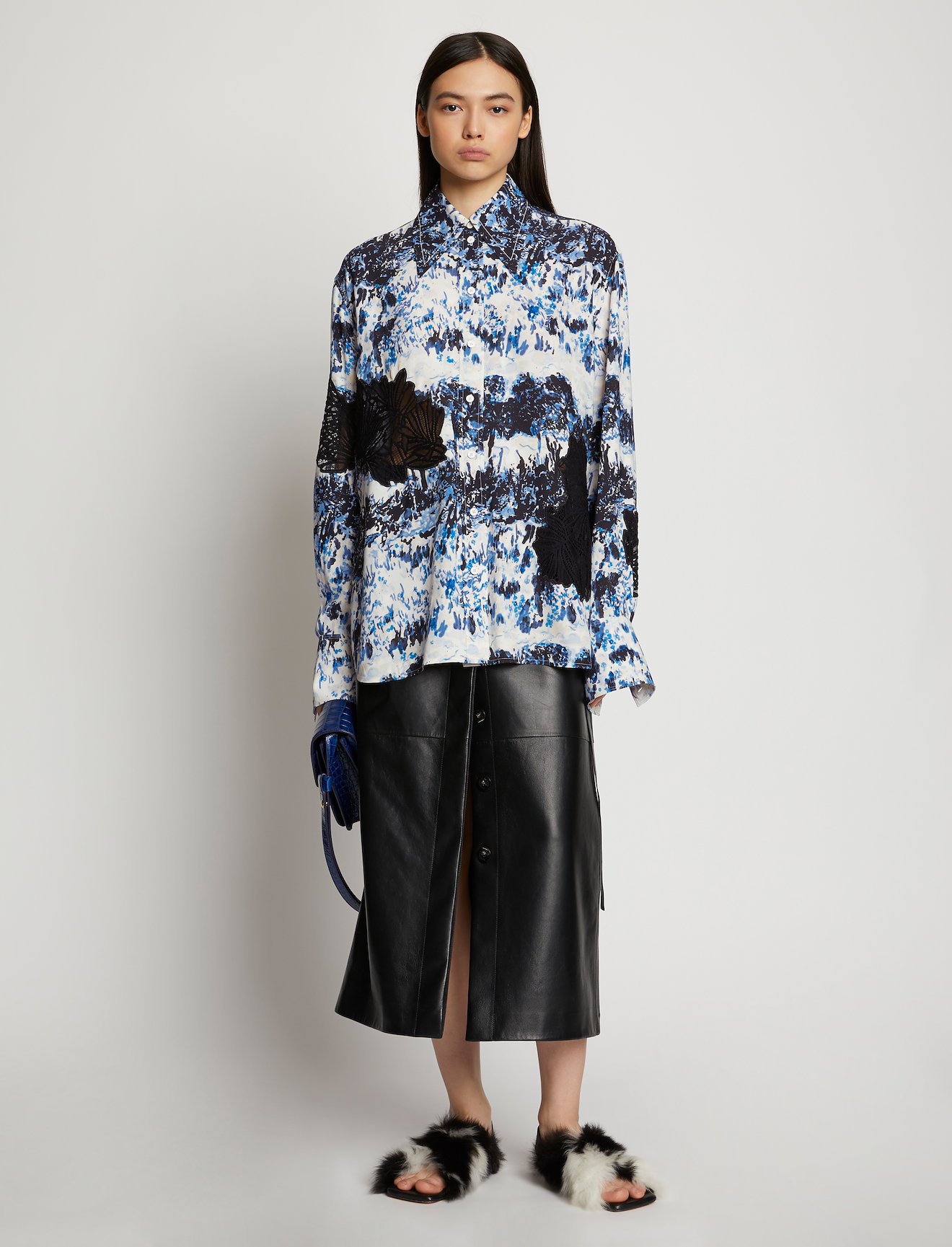 Embroidered Scenic Print Shirt #1