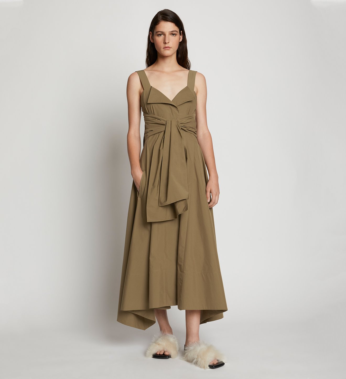 Poplin Waist Tie Dress