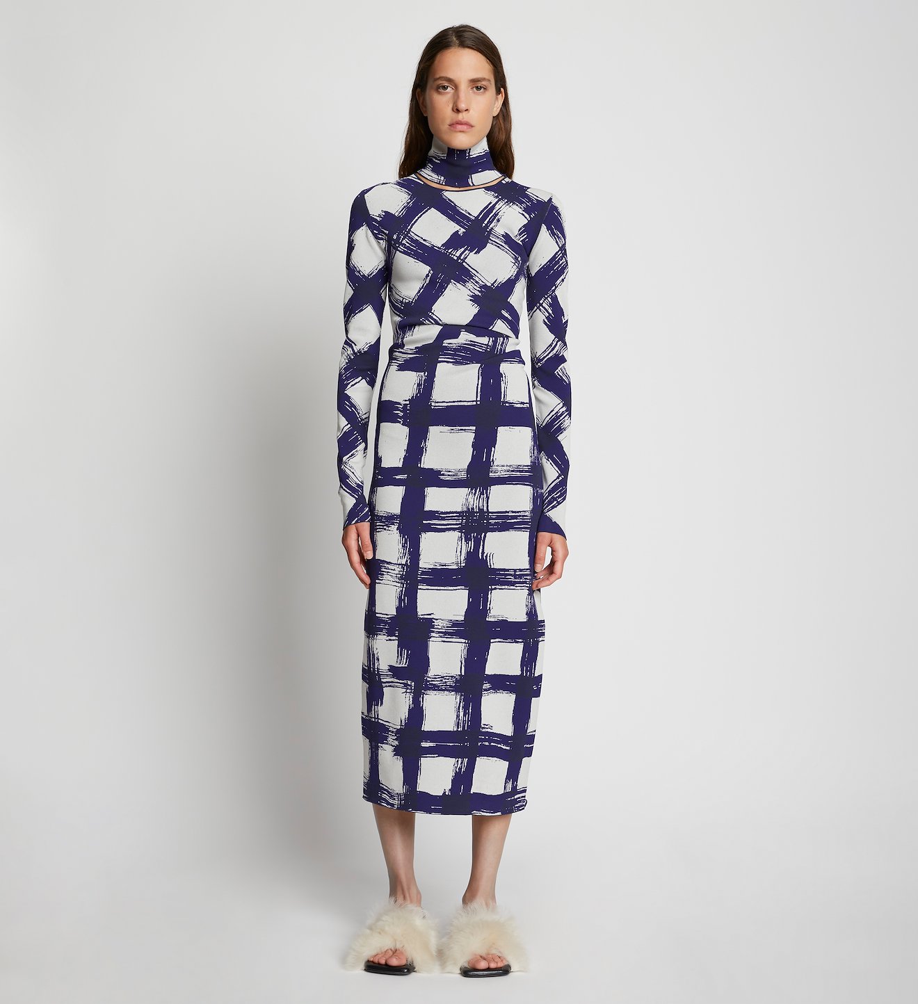 Gingham Jacquard Dress