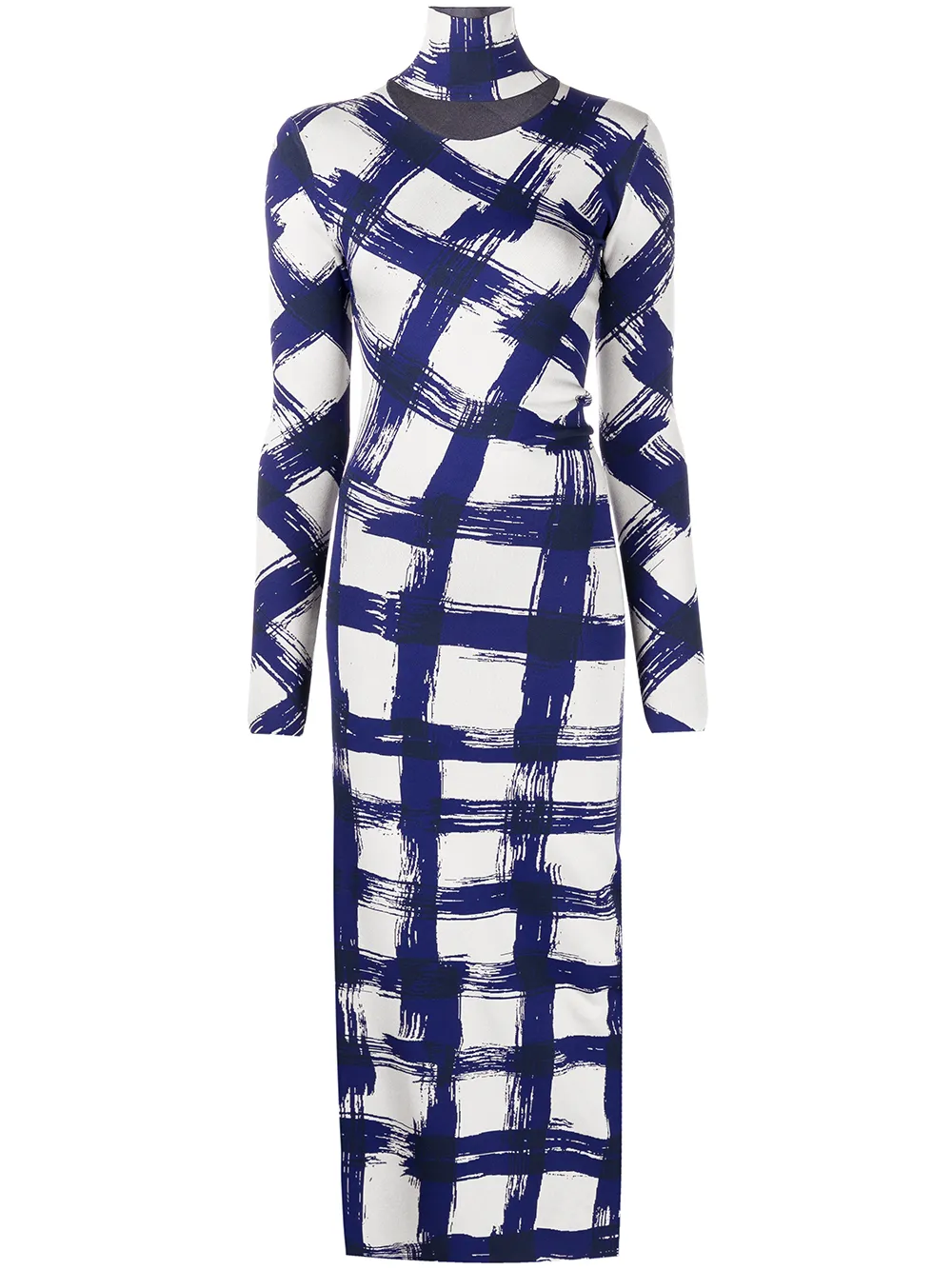 

Proenza Schouler vestido midi a cuadros gingham - Blanco