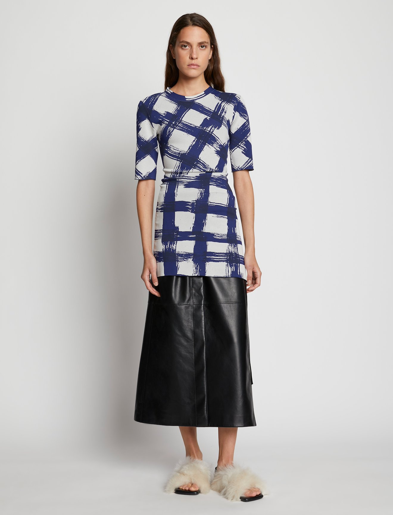 Gingham Jacquard Top #1