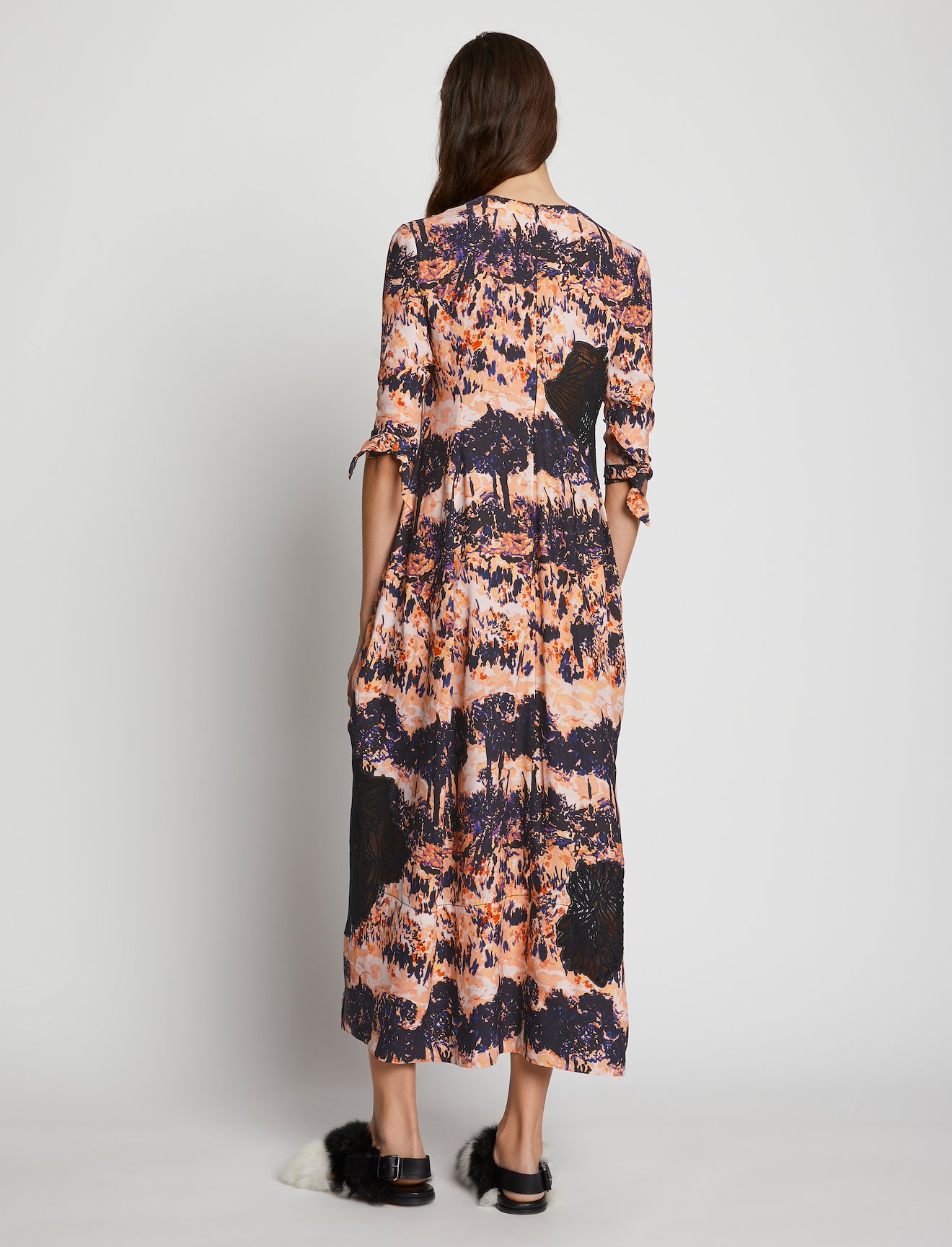 Embroidered Scenic Print Dress #2