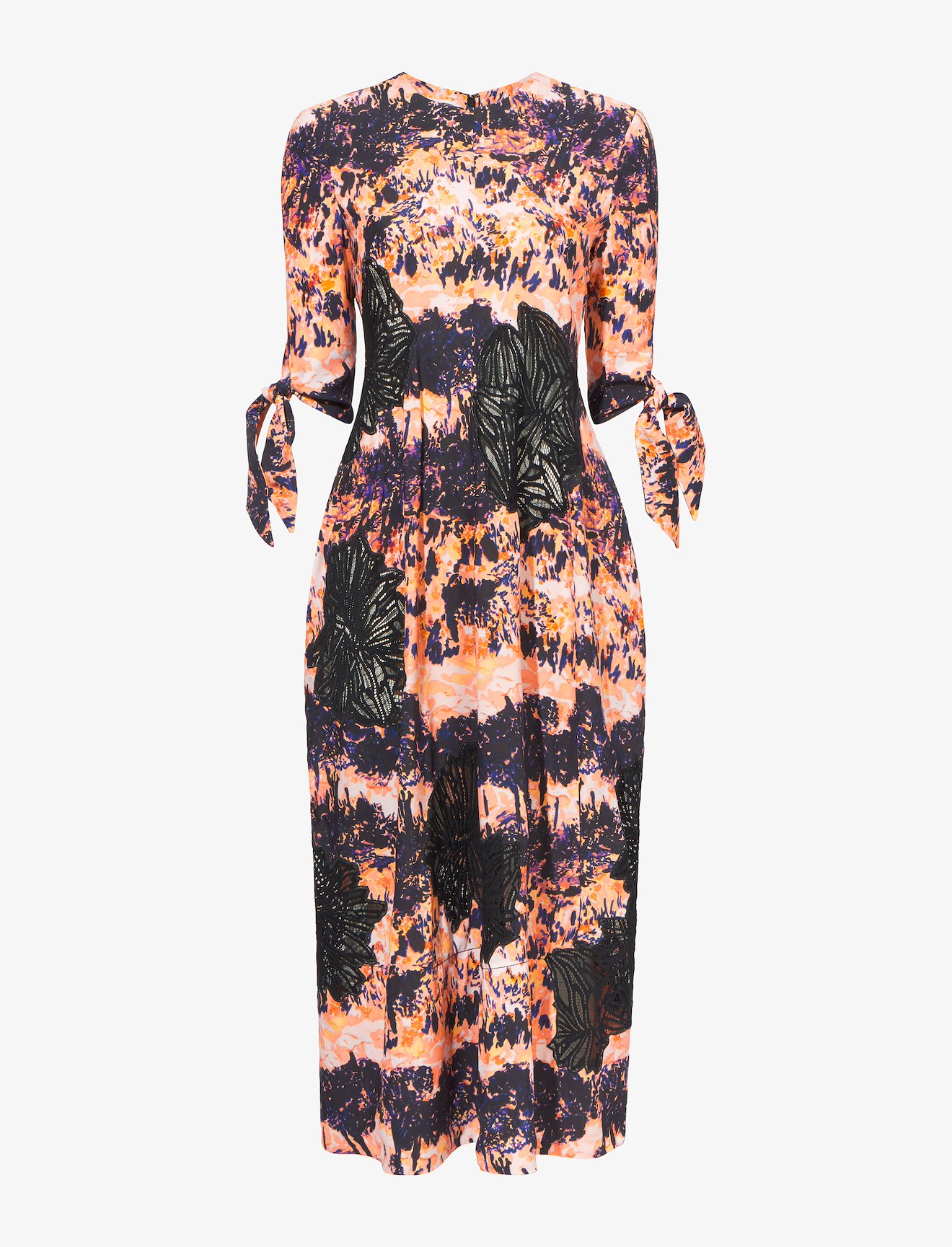 Embroidered Scenic Print Dress #4