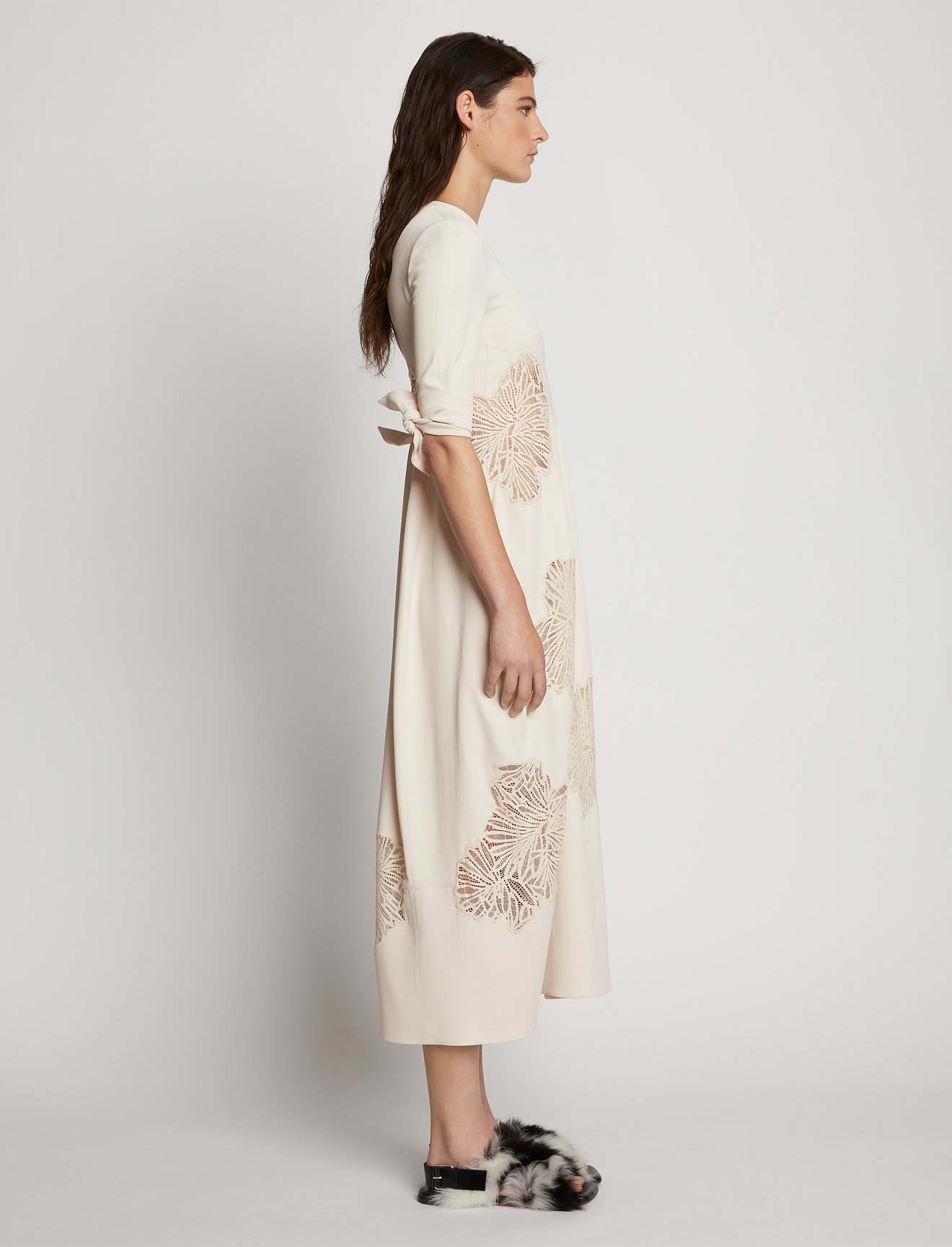 Embroidered Matte Satin Dress #1