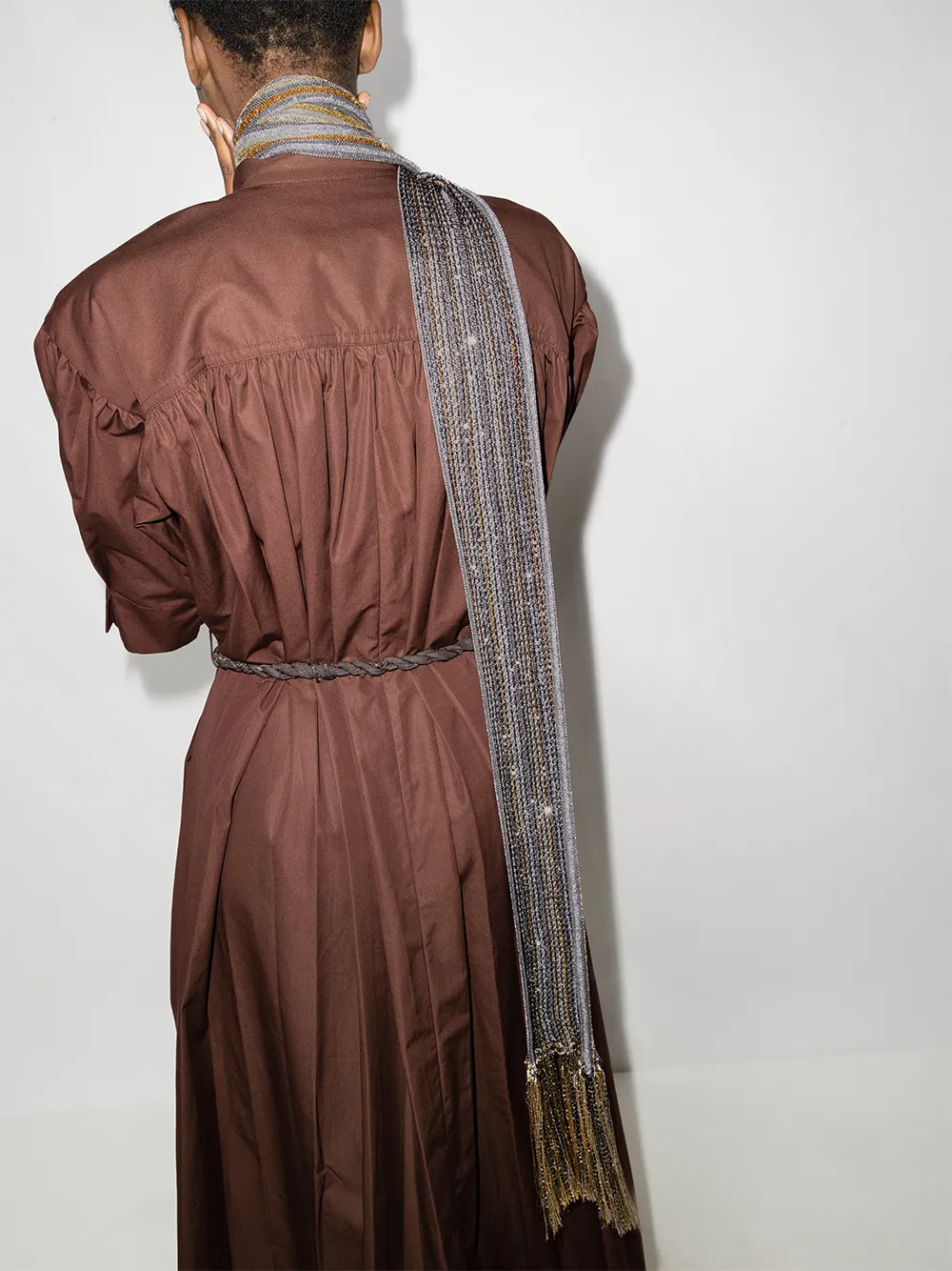 Image 2 of Missoni metallic striped fringed scarf