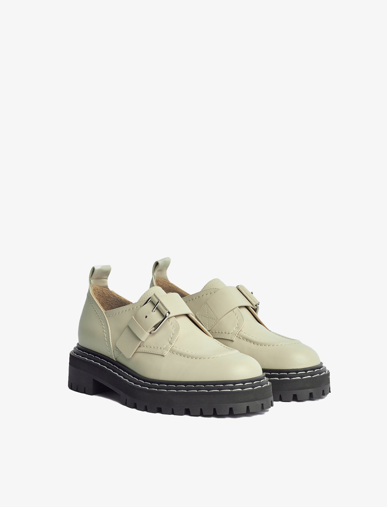 Lug Sole Buckle Oxfords #1