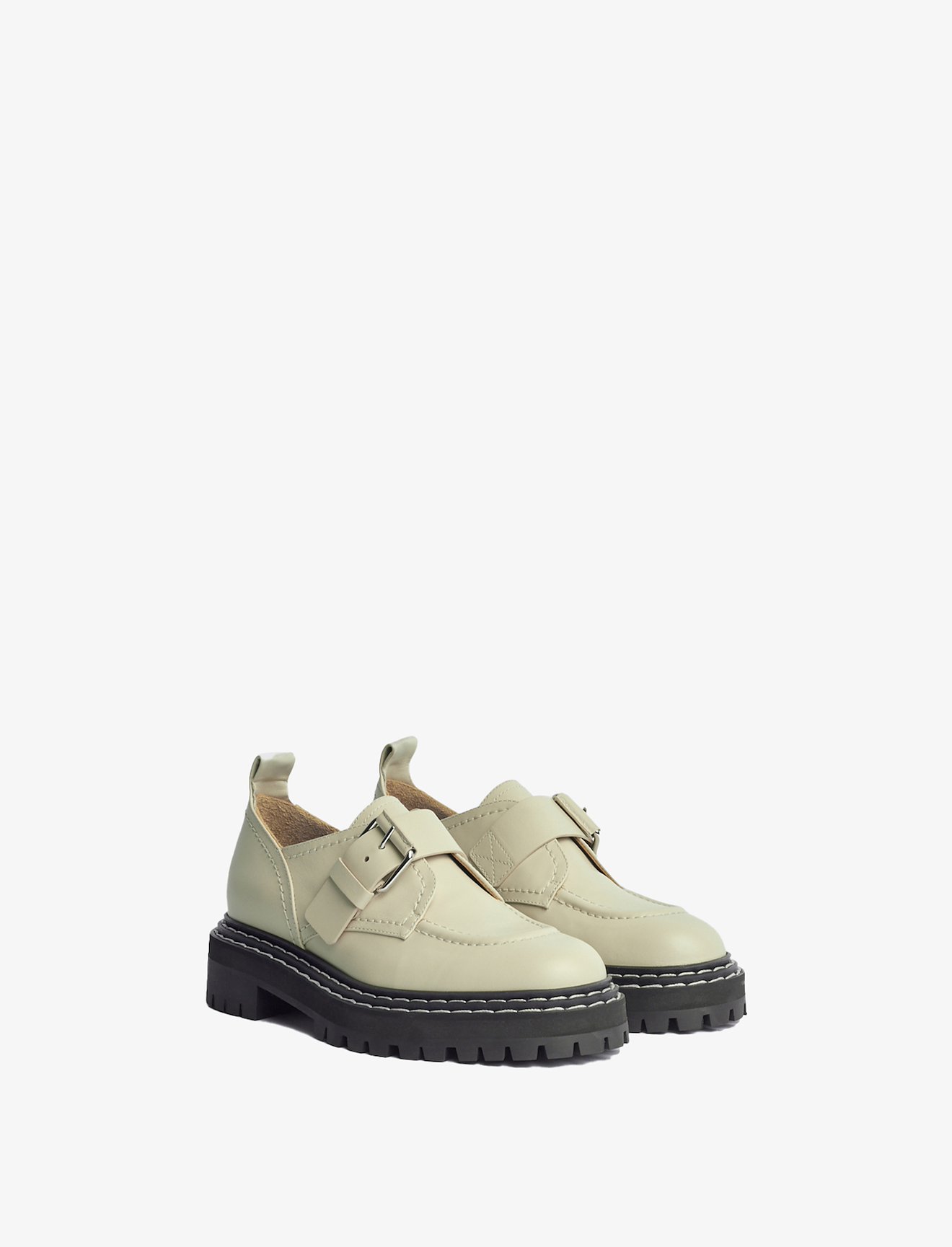 Lug Sole Buckle Oxfords #1