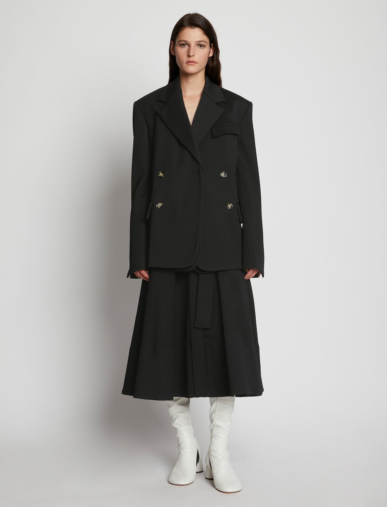 Wool Twill Double Breasted Blazer #1