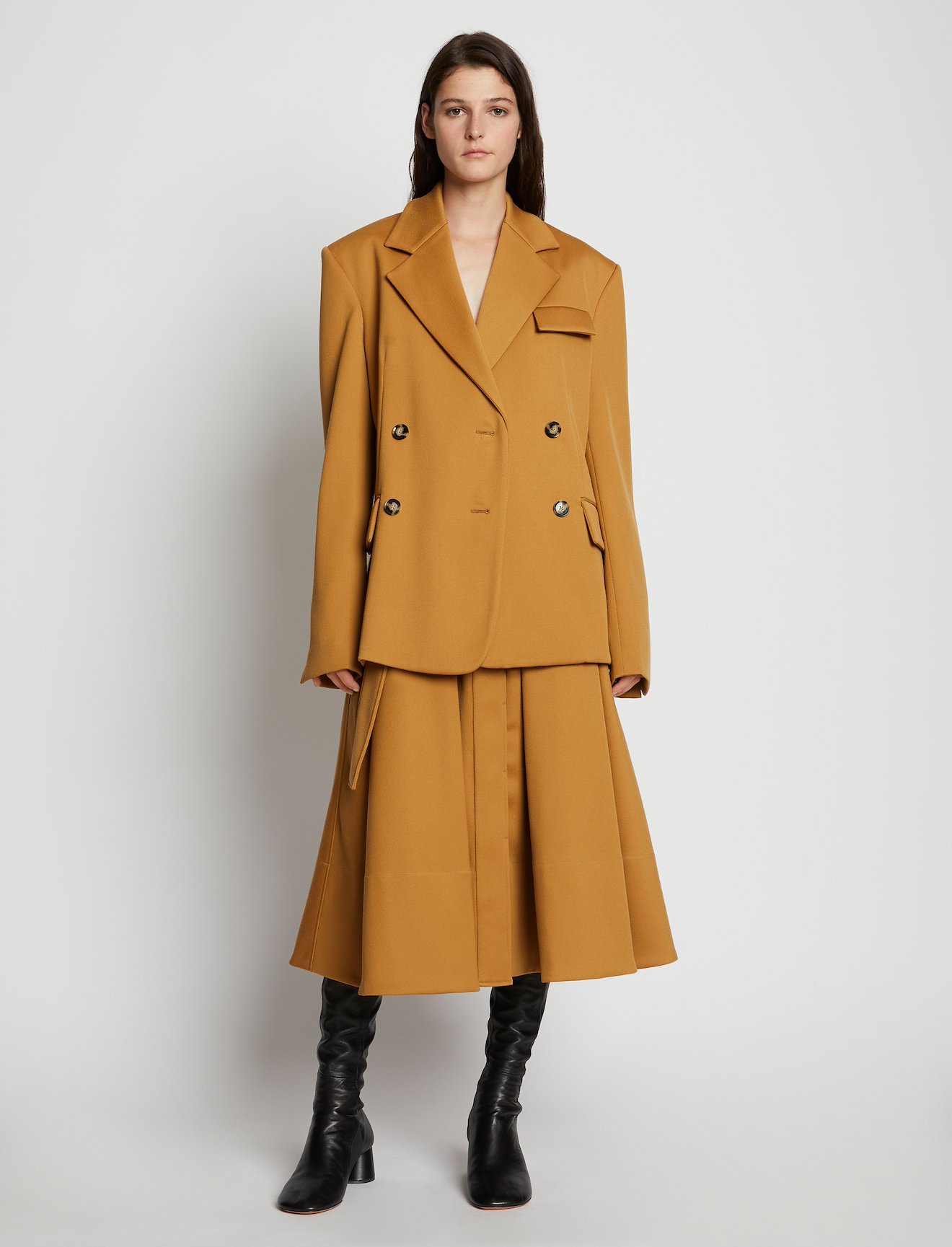 Wool Twill Double Breasted Blazer #1