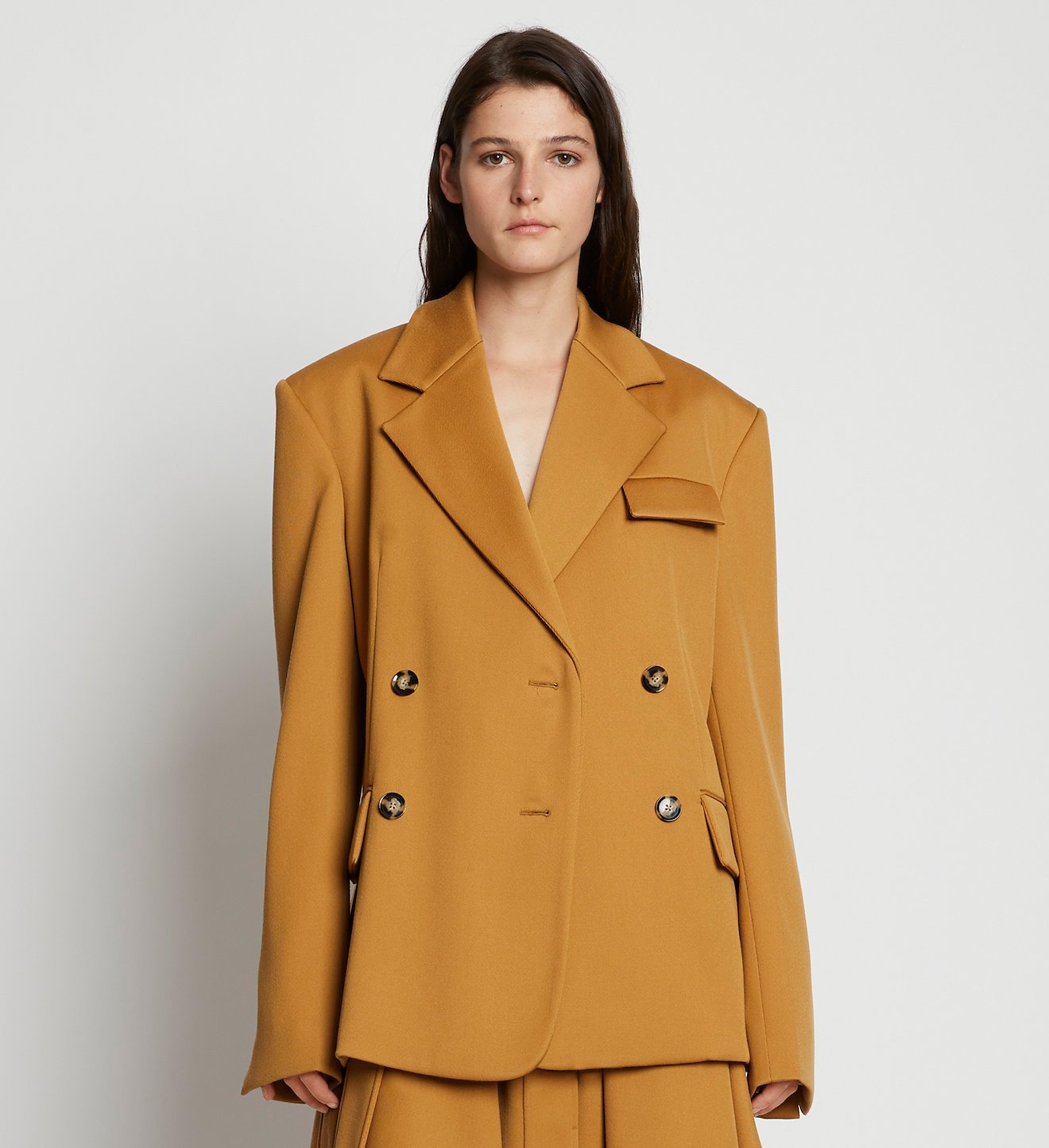 Wool Twill Double Breasted Blazer
