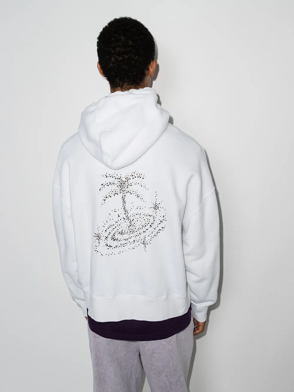 Palm Angels Hoodie verfraaid met kristallen Wit