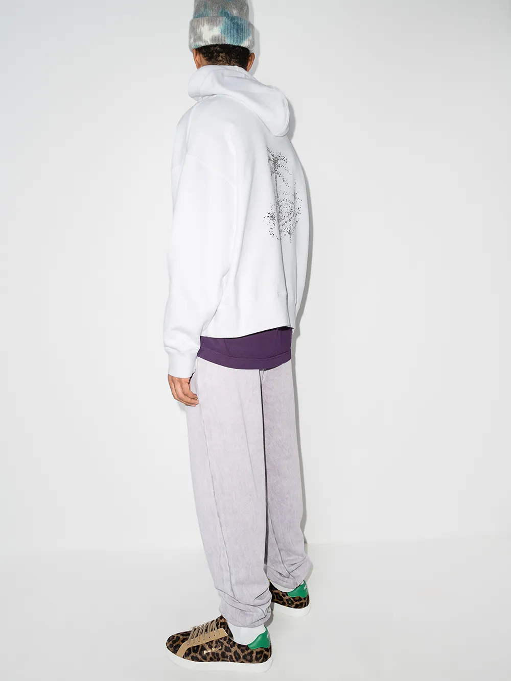 Palm Angels Hoodie verfraaid met kristallen Wit