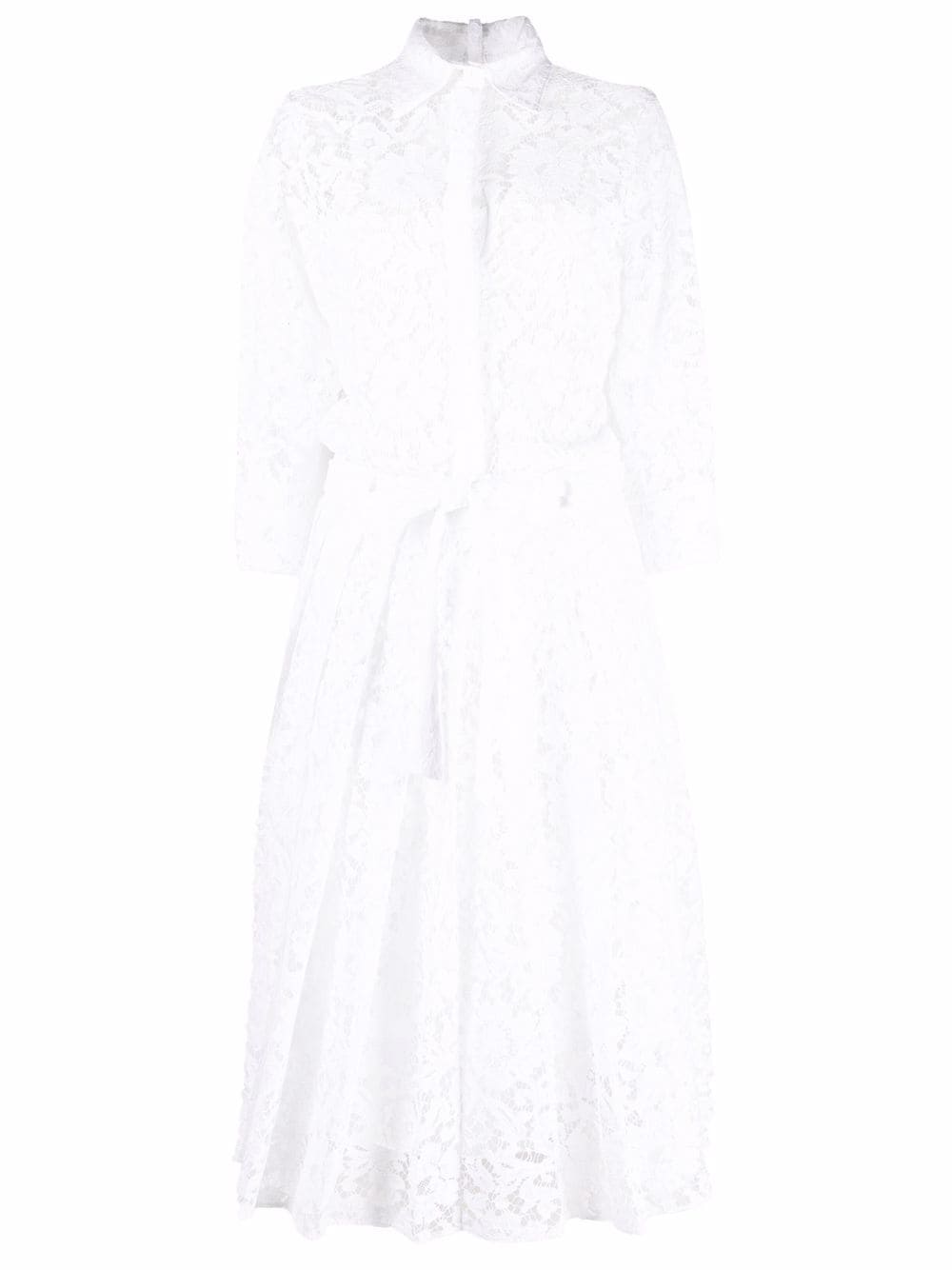 фото Valentino кружевное платье-рубашка со складками