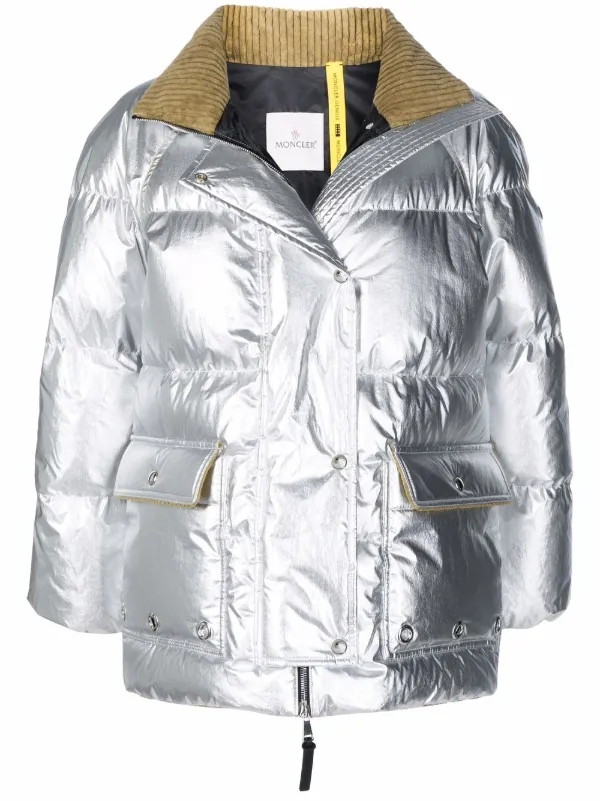 moncler metallic puffer jacket