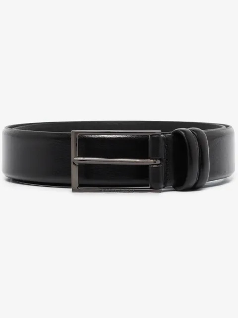 BOSS Carmello vegetable-tanned leather belt with gunmetal hardware