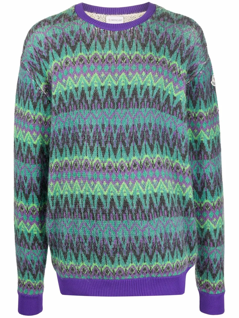 patterned intarsia-knit jumper