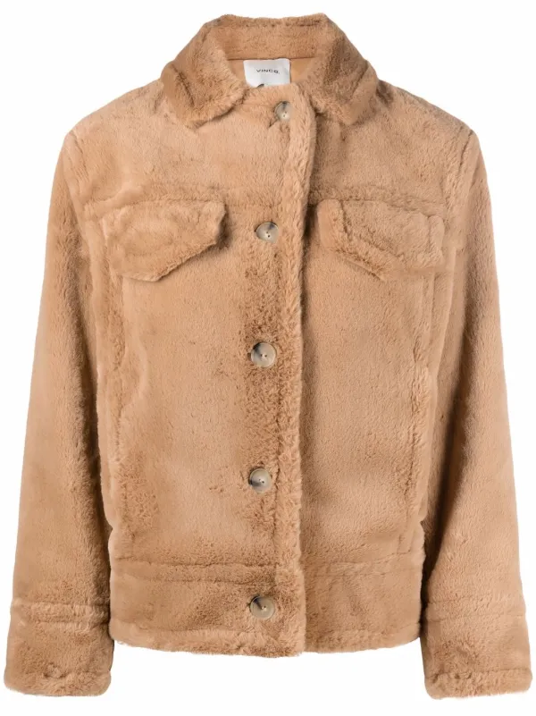 tan button up jacket