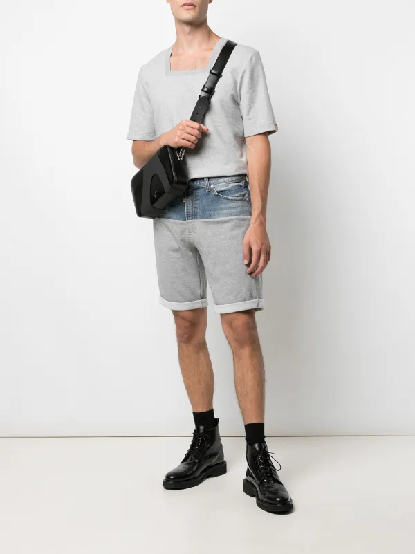 light-wash denim shorts