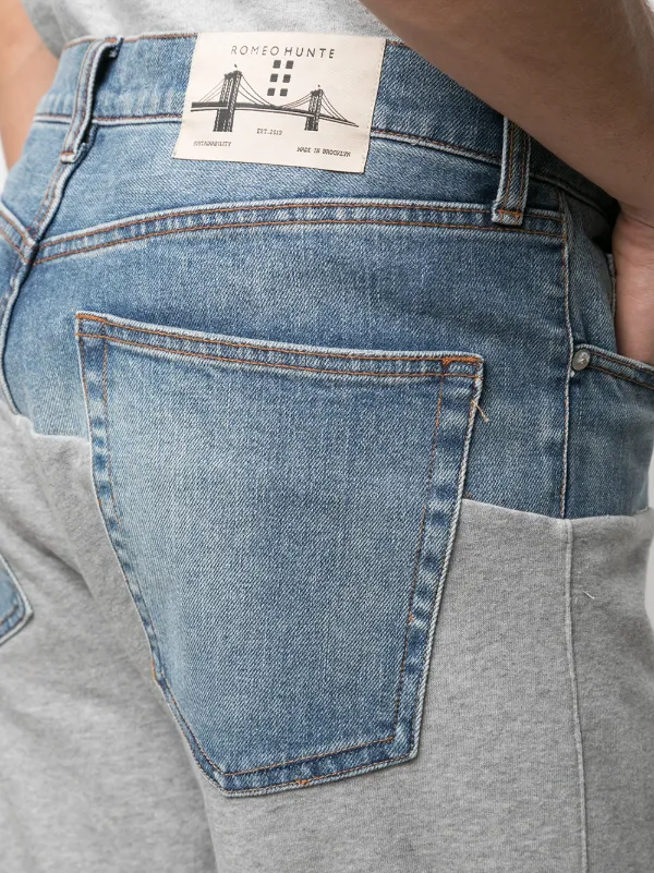 light-wash denim shorts