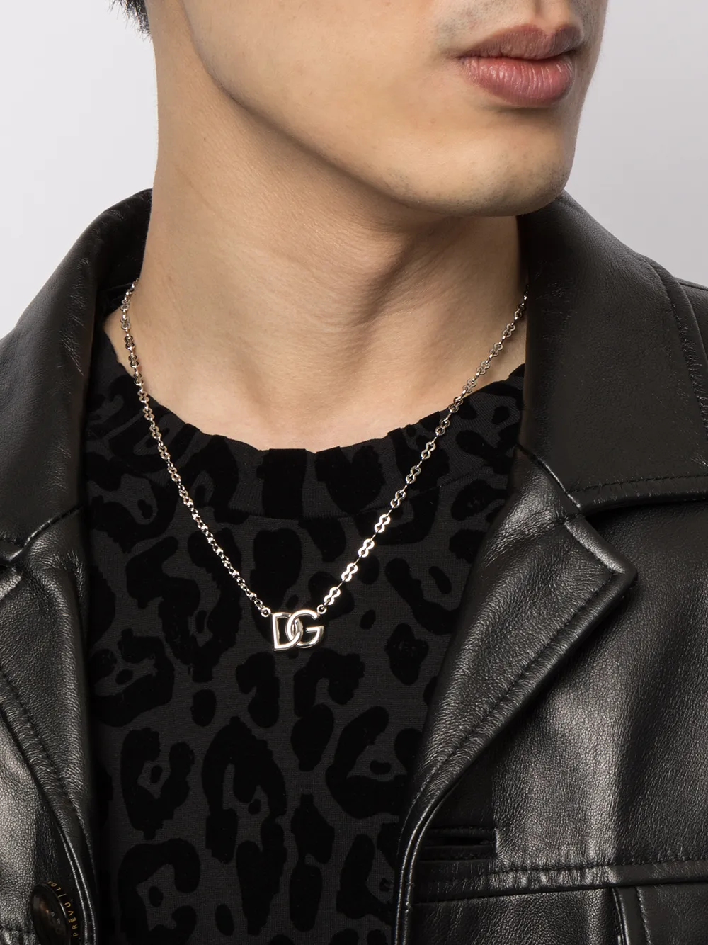 Shop Dolce & Gabbana Logo-plaque Chain Necklace In Silber