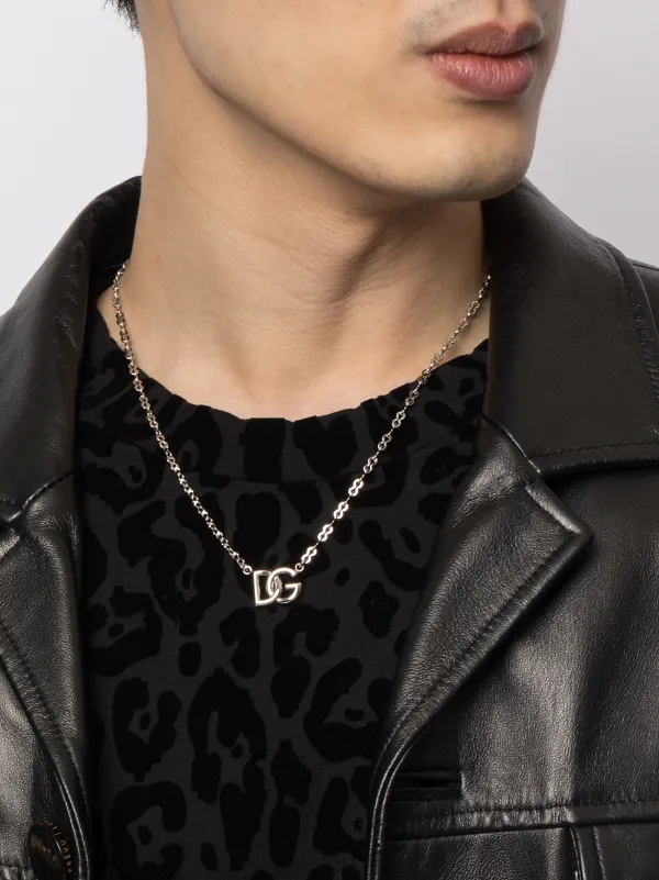 Shop Dolce & Gabbana logo-plaque chain necklace with Express Delivery -  FARFETCH