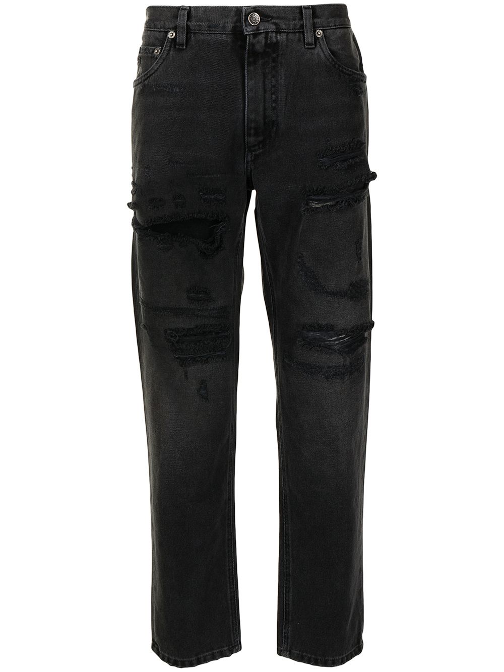 фото Dolce & gabbana джинсы с завышенной талией и прорезями